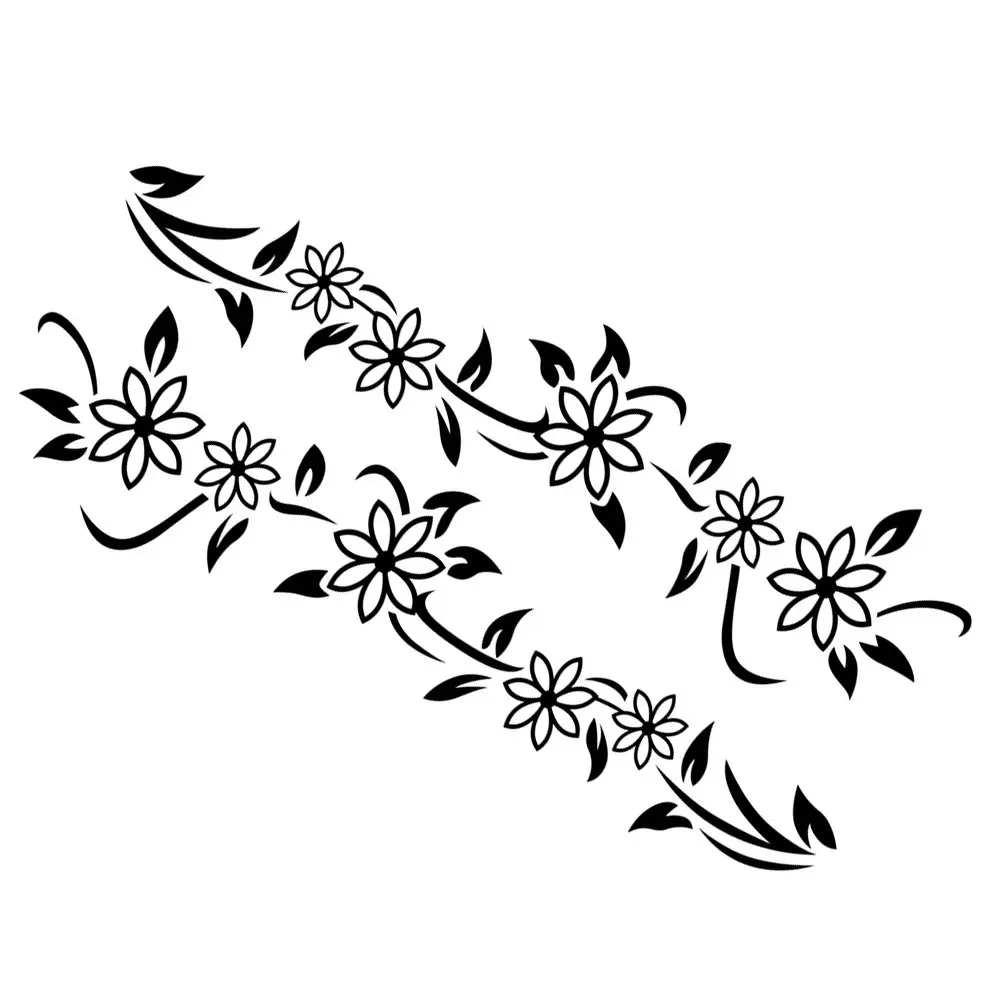 

2pcs Large Floral Graphics Car Sticker Side Door Decal For Women Diy Scratch Cover Fashion Vinyl Decor Personalized