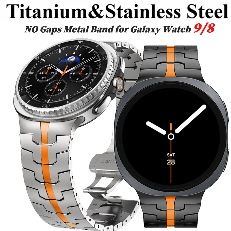 Metal Stainless Steel Strap for Samsung Galaxy Watch 8Classic 40mm 44 46mm Titanium Bracelet Band for Galaxy Watch 8 9 Correa