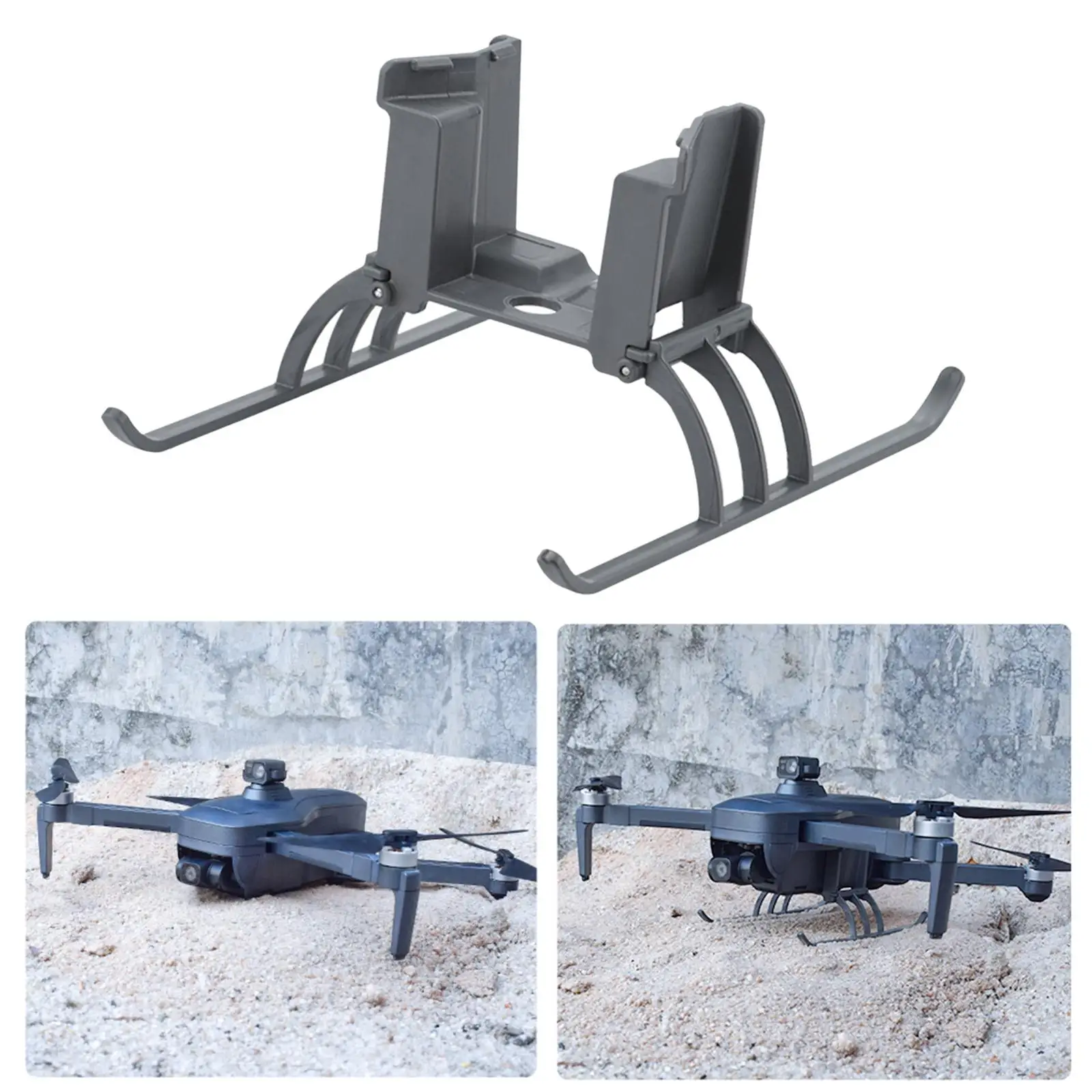 Складной удлинитель высоты посадочного шасси для дрона SG906 Max, легкий увеличивающий высоту 33 мм (темно-серый) ударопрочный