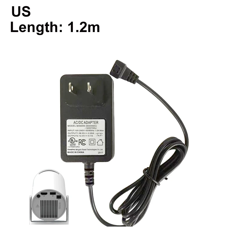 DITONG HY300pro+ Projektor 1,2/3m Original Verlängertes Stromadapter DC-Kabelverlängerung Geeignet für Magcubic HY300 Pro+ Projektor – Detail 7
