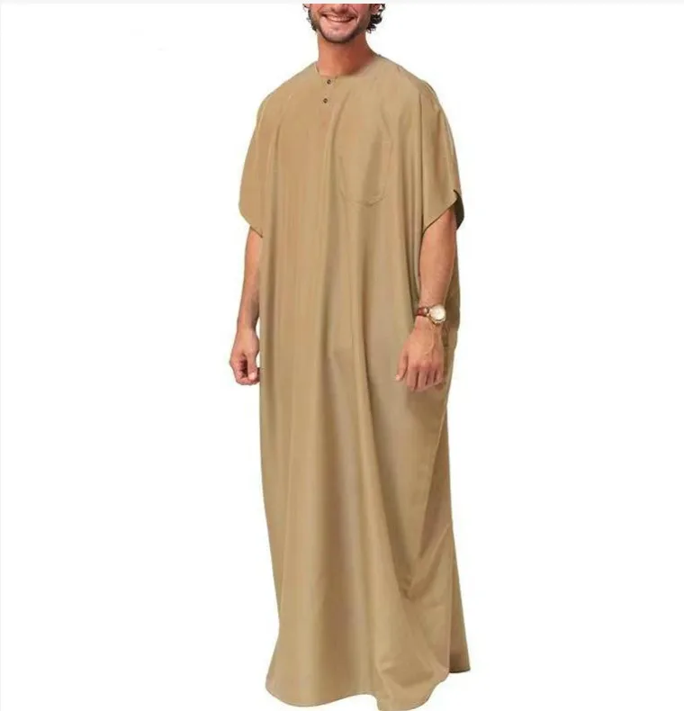 Abaya-Robe Longue pour Homme Musulmane, Vêtement Arabe, Dubaï, Pakistan, Mode Musulmane, Grande Taille 5XL 4XL