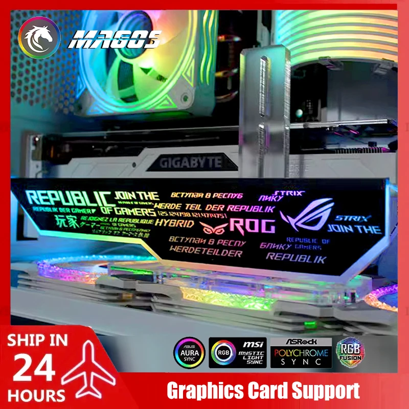 

MOD GPU Holder, 4090 5090 Video Card Jack Bracket Support 5V 3pin ARGB SYNC, Personalization Gamer Cabinet Decoration