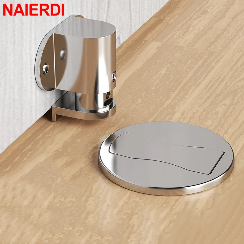 

NAIERDI Magnetic Door Stop,Adjustable Zinc Alloy Heavy Duty Door Stopper, Strong Magnetic Door Catch Door Holder Hardware