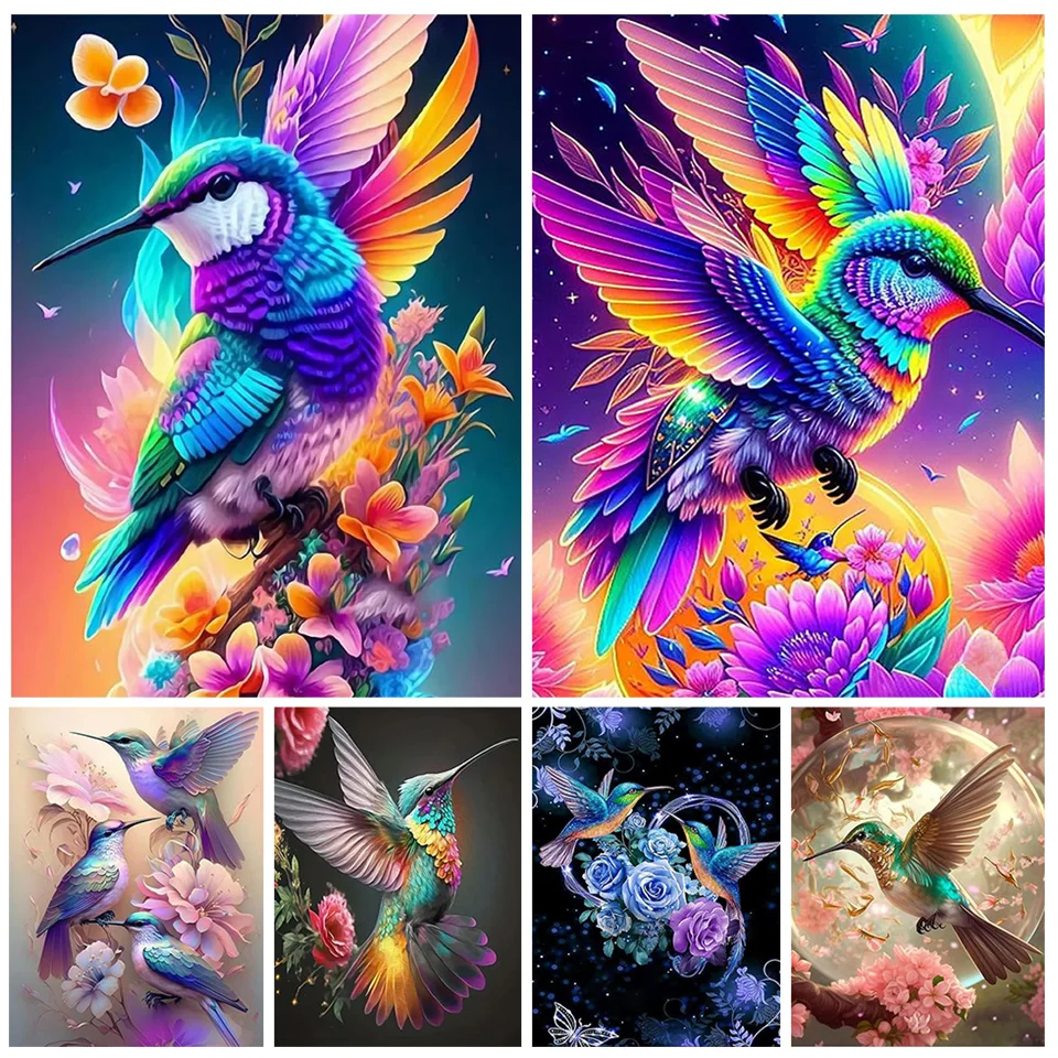 Hummingbird Diamond Painting Bird Flower 5D full diamond crystal animal embroidery mosaic handicraft home decoration