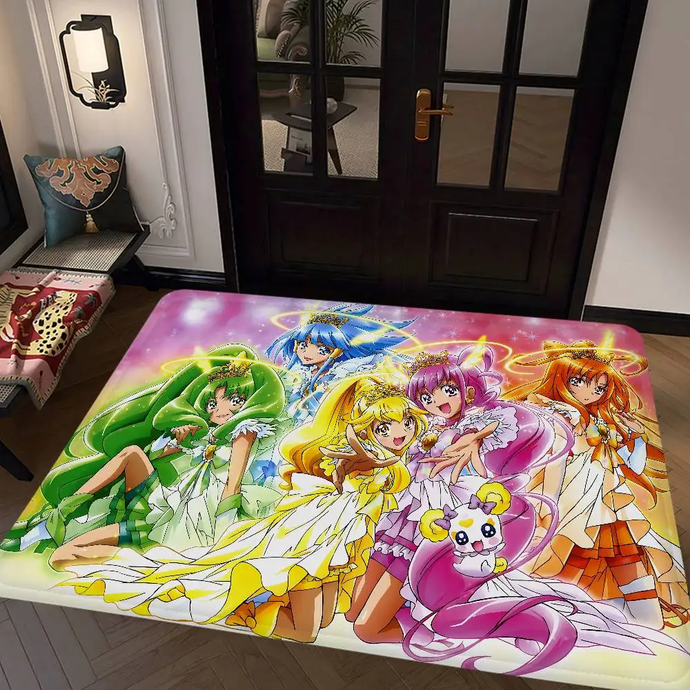 Tapete de Chão Antiderrapante Smile Precure Anime para Lavanderia, Decoração de Lavanderia, Varanda, Sala de Estar Infantil, Tapetes Domésticos