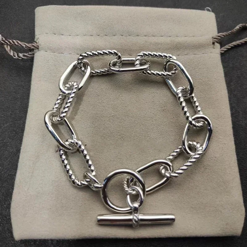 

2025 New 925 silver high-quality fashion bracelet is the best hip-hop style alternative party gift for both men and women