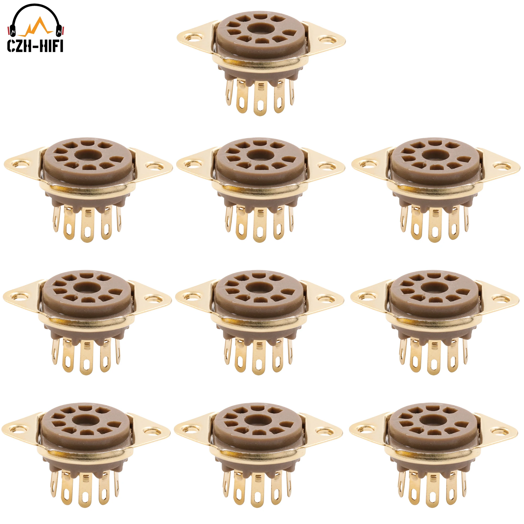 10 pz 9 Pin Bachelite Tubo Presa Valvola Base Per 6922 ECC83 ECC82 EL84 12AT7 12AX7 12AU7 Vintage Amplificatore Audio HIFI progetto FAI DA TE