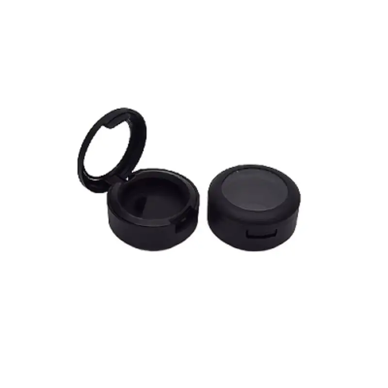 

50pcs Matte Black Eyeshadow Box Plastic Round 26mm Empty Blush Case with Transparent Skylight Cosmetic Packaging Lip Cream Case