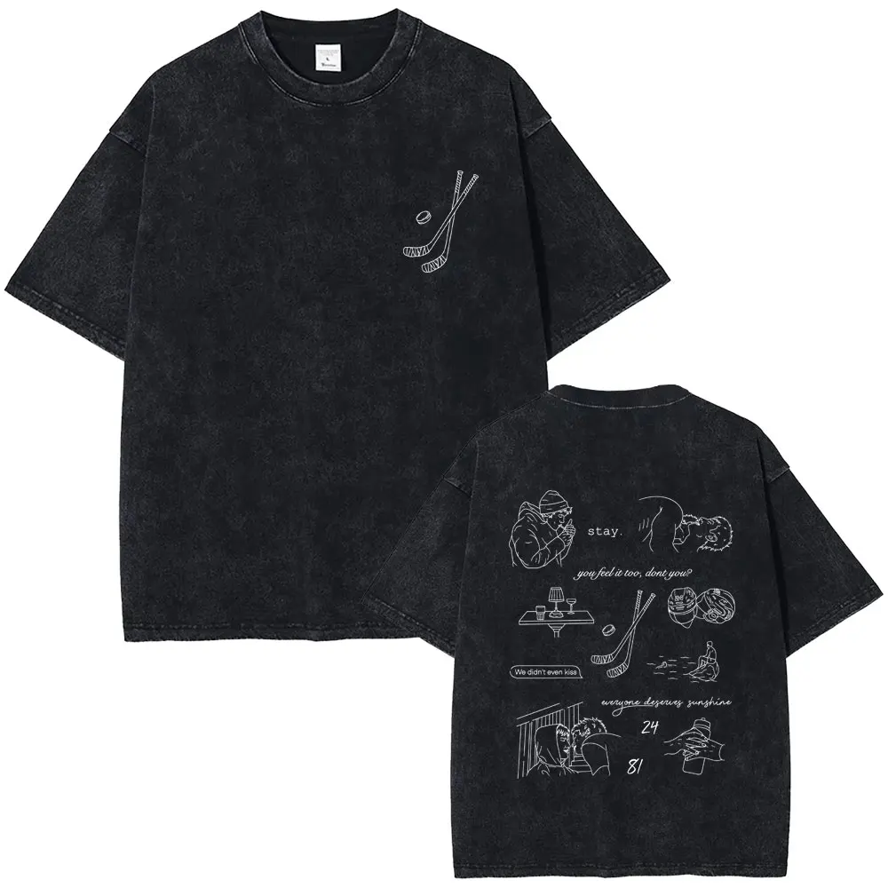 Heated Rivalry Shane Hollander‌ Ilya Rozanov Hollanov 2481 Washed Vintage T-shirt Men Women Fashion T Shirts Male Fashion Tshirt