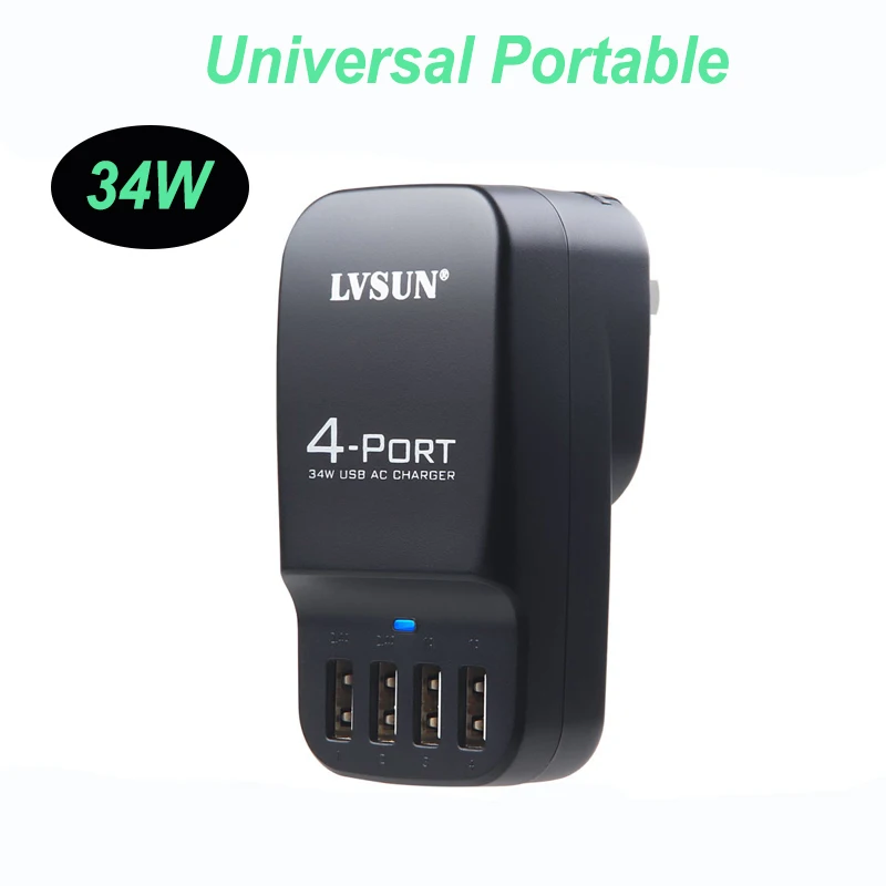 For Huawei Mate 10 4-Port 34W Wall Charger AC Laptop Adapter USB Charging QC Charger for Huawei Mate 10 Pro Mate 20 Mate 20 Pro