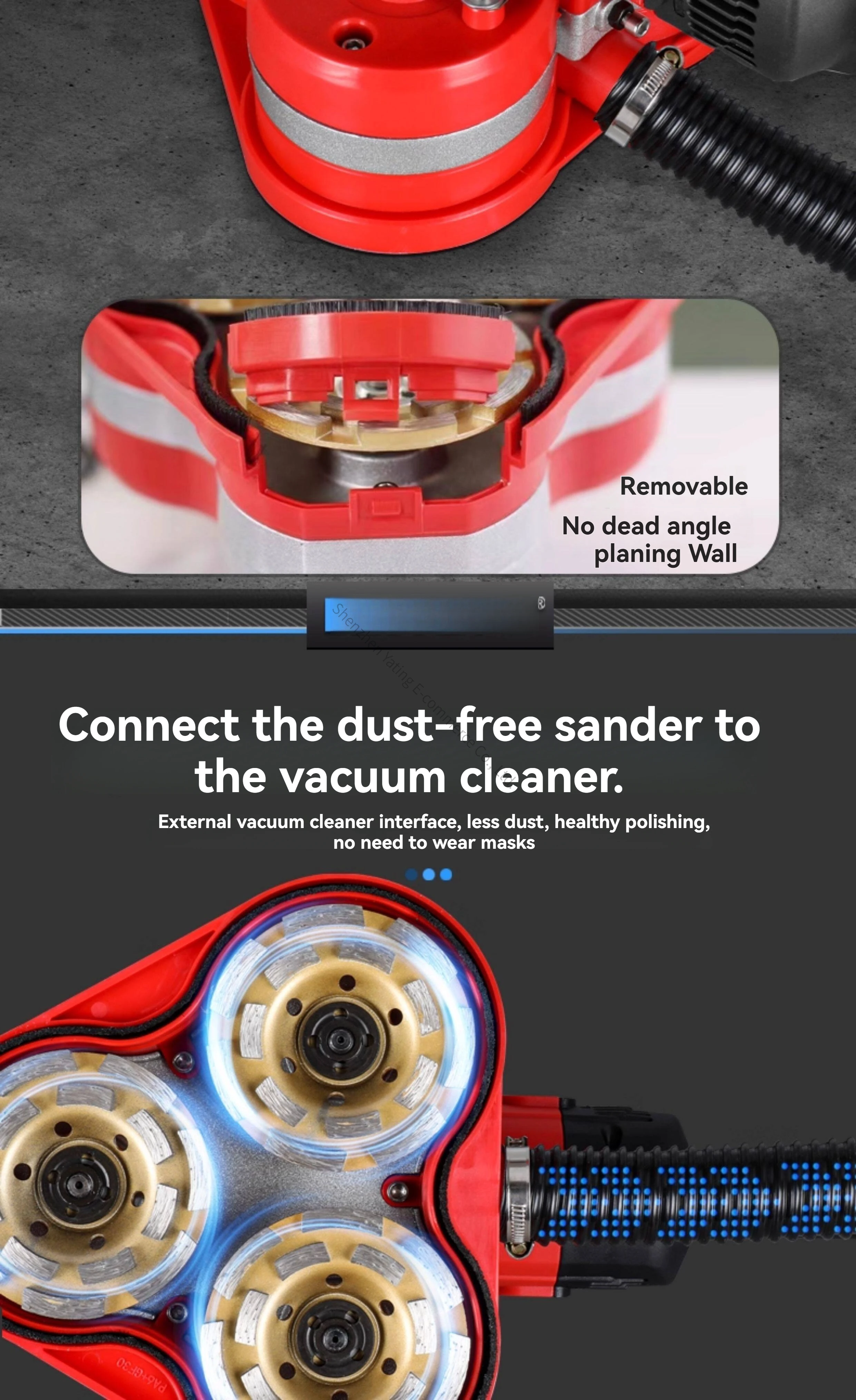 5800w Cement Floor Grinder Concrete Artifact Handheld Four-head Dust-free Grinder Coarse Planer Small Ground Grinder