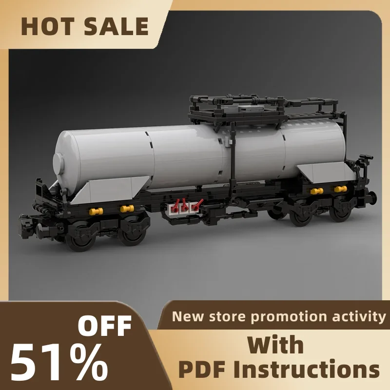 

Hot Sell Moc Train Tank Car Tanker Freight Wagon Grey Model Building Blocks Diy Creative Ideas Kids Toys Birthday Christmas Gift