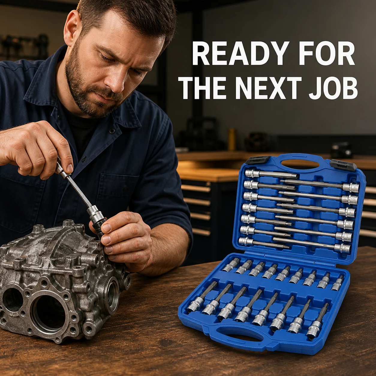 Chrome Vanadium Socket Set Durable Blue Case 30-Piece Socket Set for Deep Bolt Removal Must Have 2026