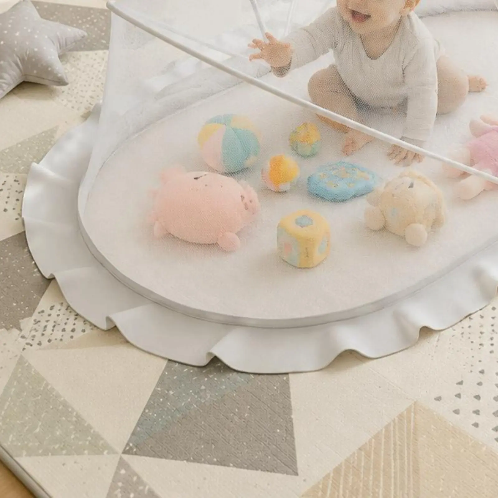 Foldable Baby Bug Net Dense Mesh Full Cover Crib Net Portable 360 Degree Protection for Babies