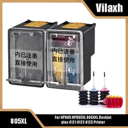 Vilaxh 805 805XL Compatible Refillable Ink Cartridge Replacement For HP805 HP805XL 805XXL Deskjet plus 4121 4122 4123 Printer