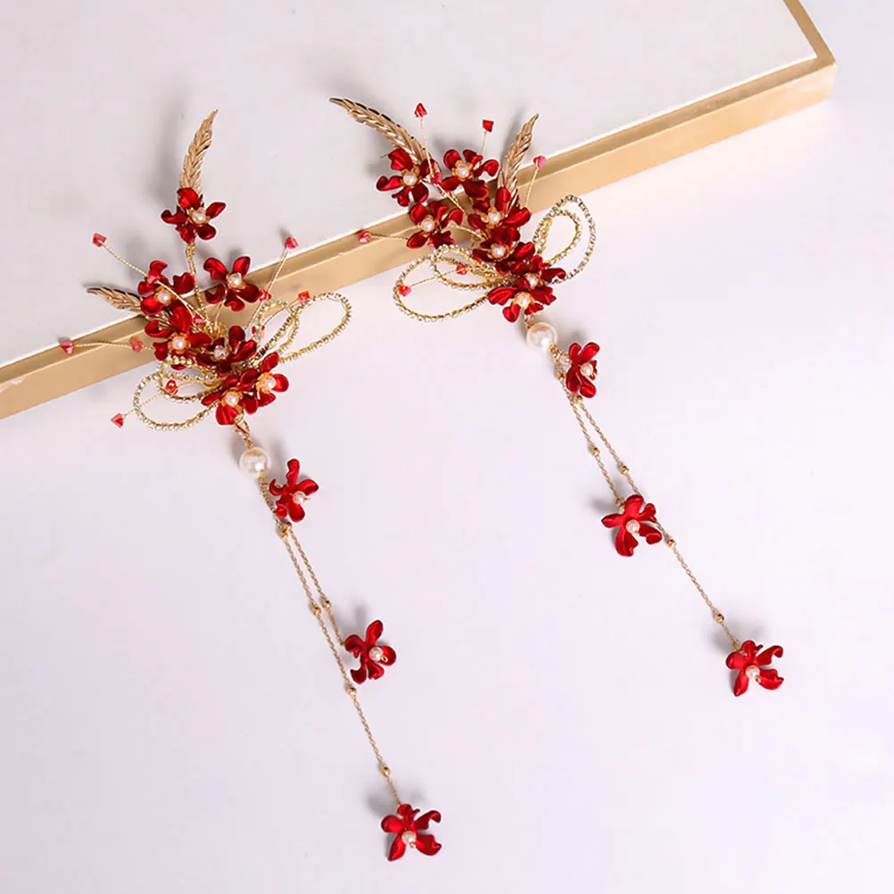 

Metal Women Hairpin Bridal Headdress Wedding Side Wedding Side Clip Clip Unique Decor Retro Accessories Proposal Party