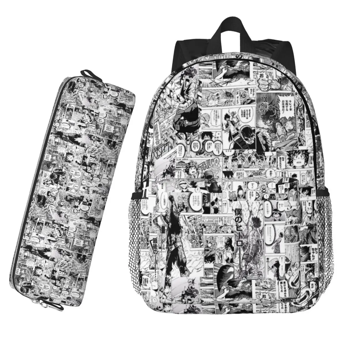 

My Hero Academia Manga Collage Backpack Hot Sale Large Capacity Boys Girls BookBag Shoulder Bags Kids School Bag Pencil Case