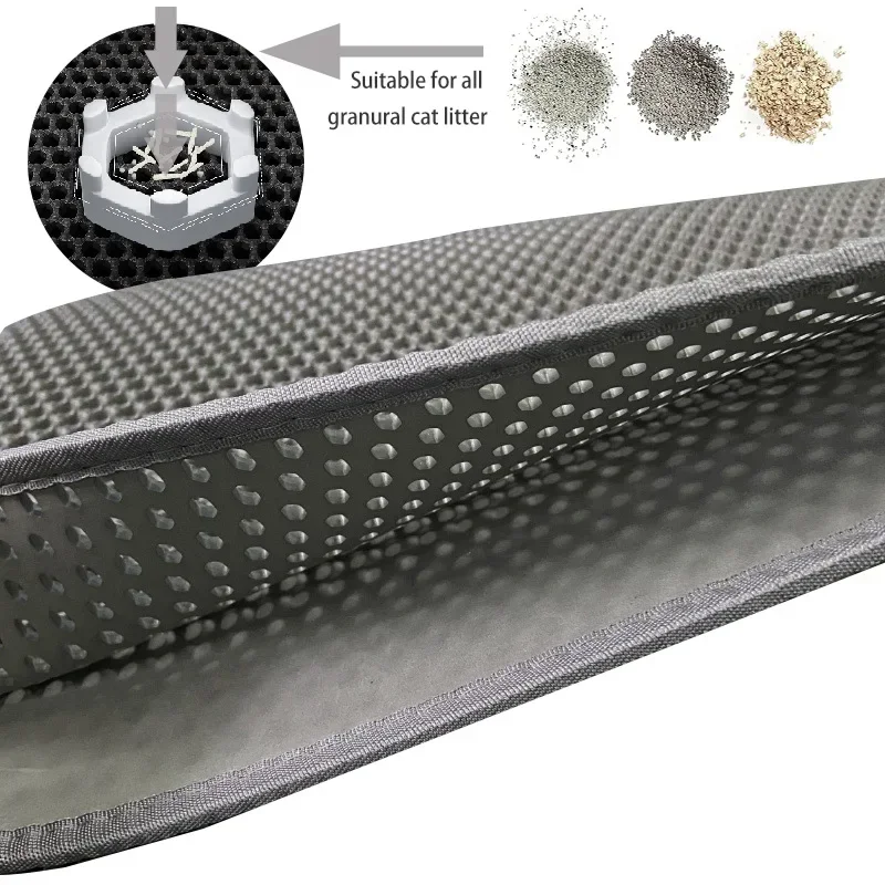 Cat Litter Mat Double Layer Waterproof Urine Proof Trapping Mat Easy to Clean Non-Slip Toilet Pad Cat Scratch Pad Large Foot Pad