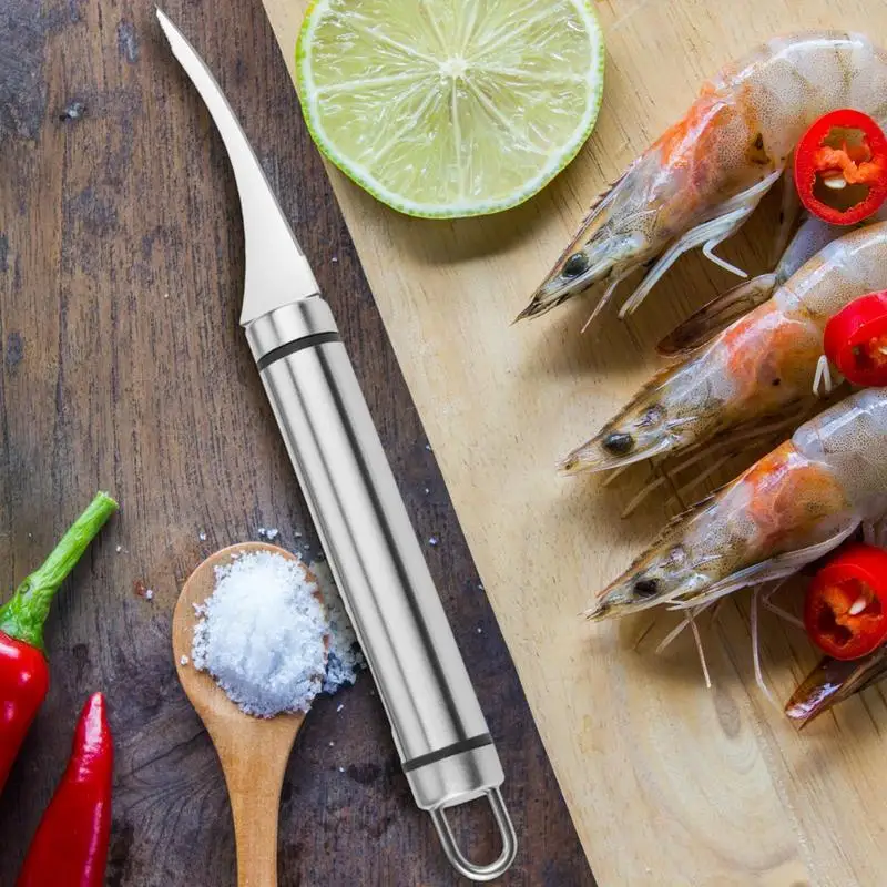 Shrimp Line Knives Stainless Steel Shrimp Cleaner Knives With Handle 420 Stainless Steel Shrimp Deveiner Tool For Seafood Knives