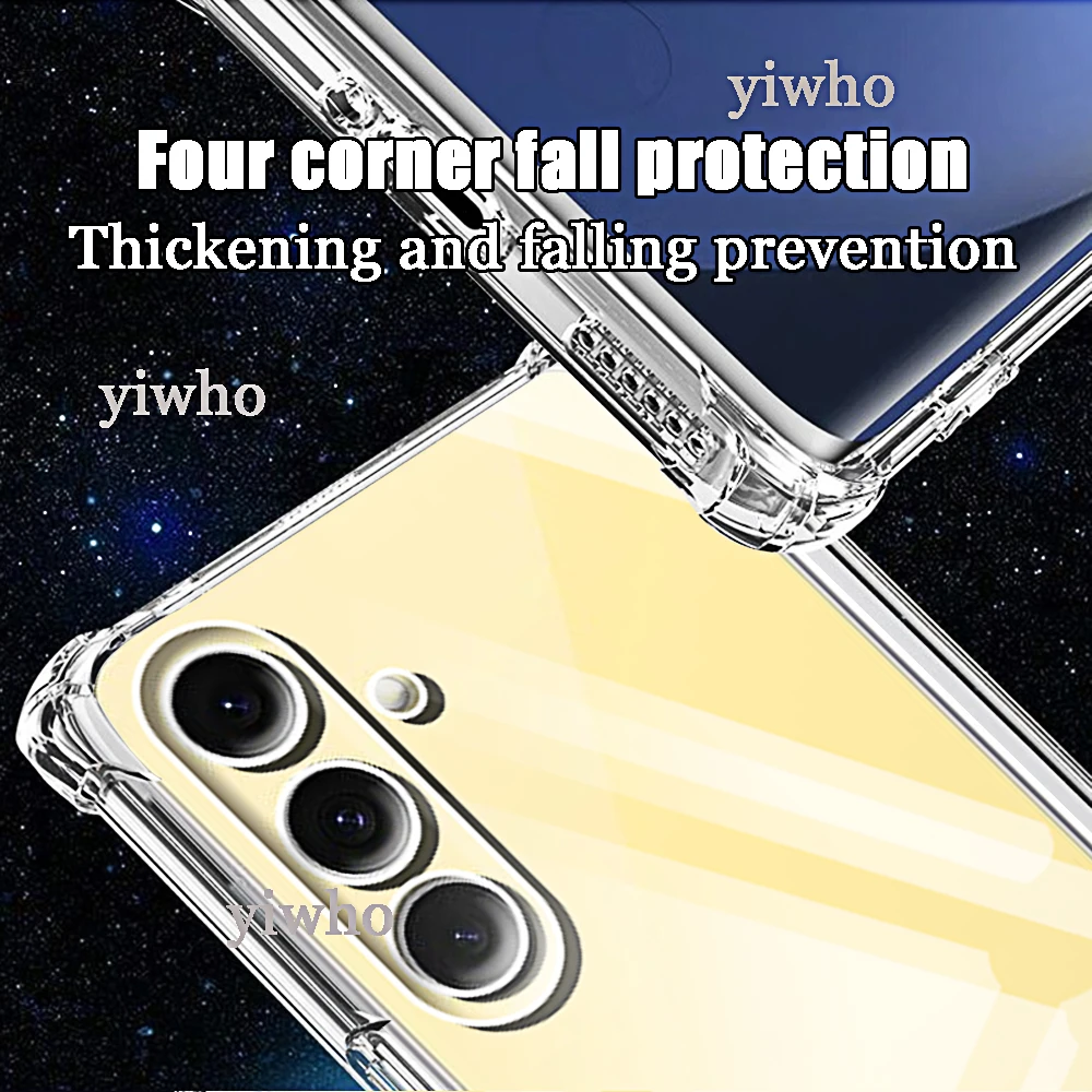 Transparent Phone Case for Samsung Galaxy S24 FE Shell Protective Camera Back Clera Back Covers Phonecase S24FE Samsungs24 Fe