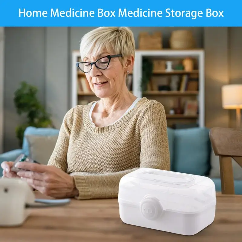 Portable Medicine Box Pill Case Transparent Storage Box Travel Tablet Holders Vanity Organizer Bin For cabinet Kitchen Accessory