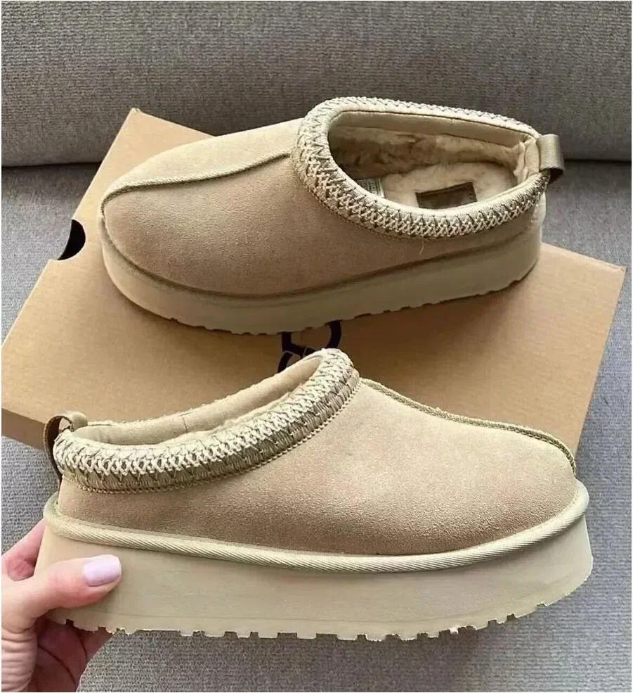 Thick ultra mini Boots Tazz Mustard Seed Tasman slippers Snow Boots Platform Real sheepskin Wool Suede Women Mens Winter Shoes