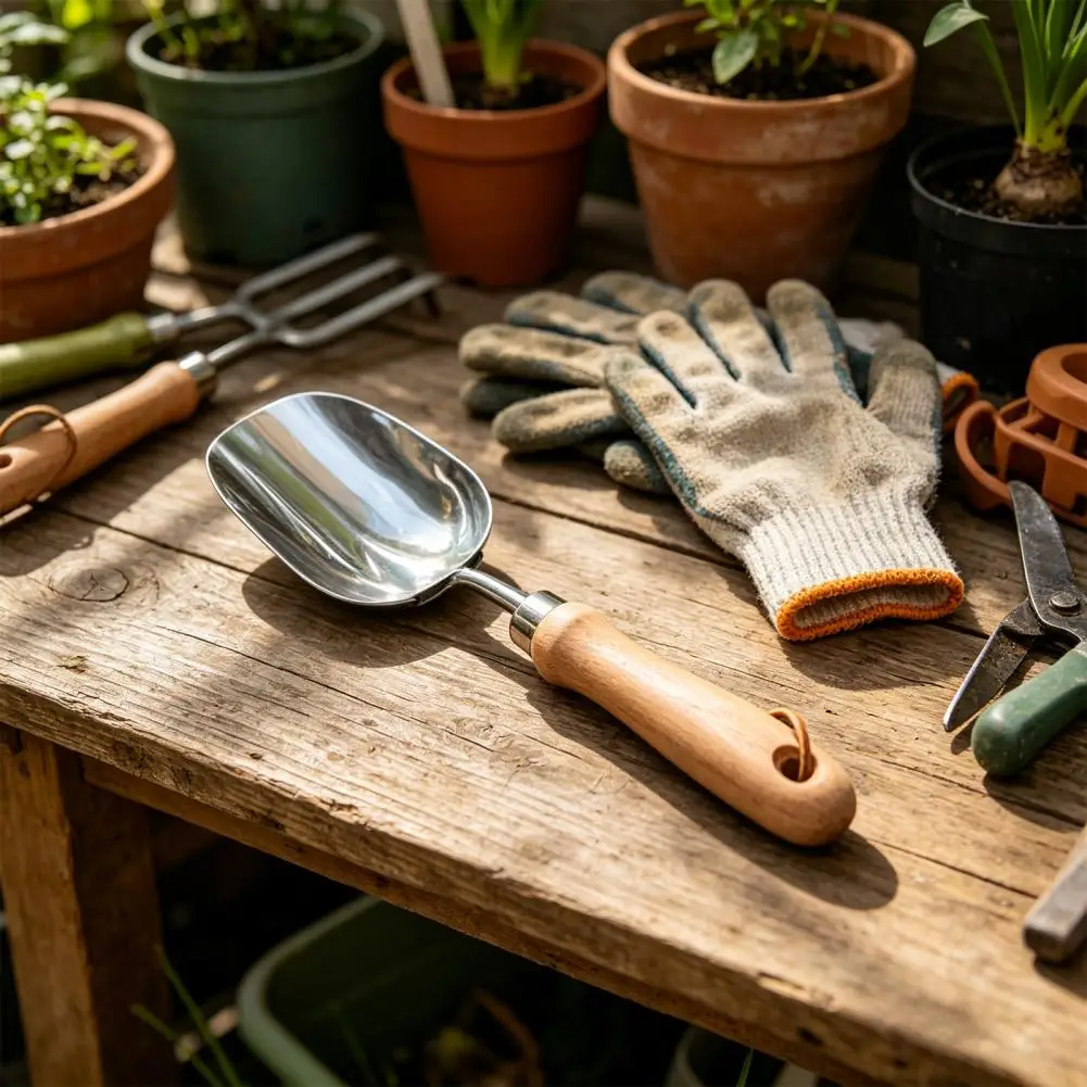 Easy Grip Weeding Tool Stainless Steel Precision Weeder with Wooden Handle Effortless Weed Removal for Balcony Potted Plant Yard