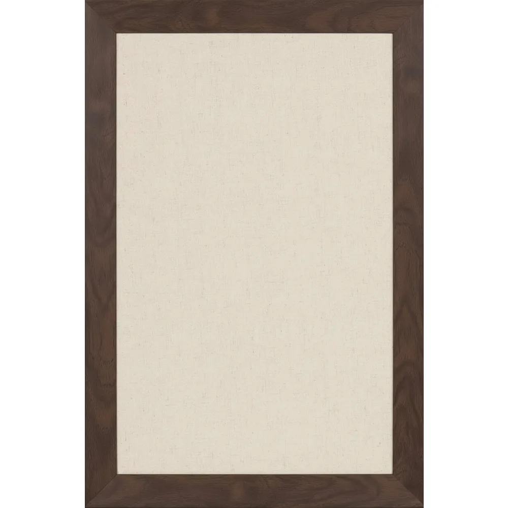 لوح Pinboard أنيق من قماش الكتان مقاس 18 × 27 بني جوزي - منظم حائط للمكتب المنزلي لعرض الصور الملاحظات #1