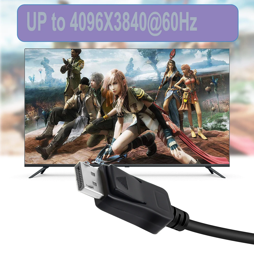 144Hz DisplayPort Cable 4K 60Hz DisplayPort 1.2 Cable 8K 60Hz DisplayPort 2.0 Cable for monitor PC laptop DP Video cable