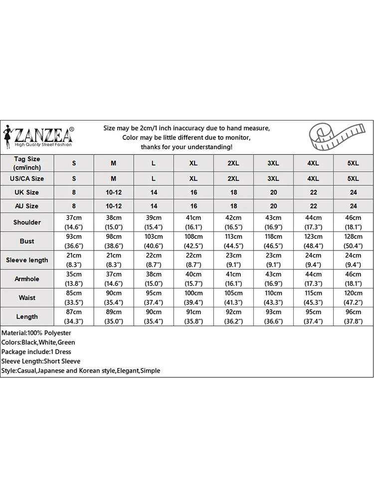 Zanzea ชุดเดรสเอวทรงเอ, ชุดเดรสชุดมินิเดรสแฟชั่นสำหรับผู้หญิงใส่ในฤดูร้อน