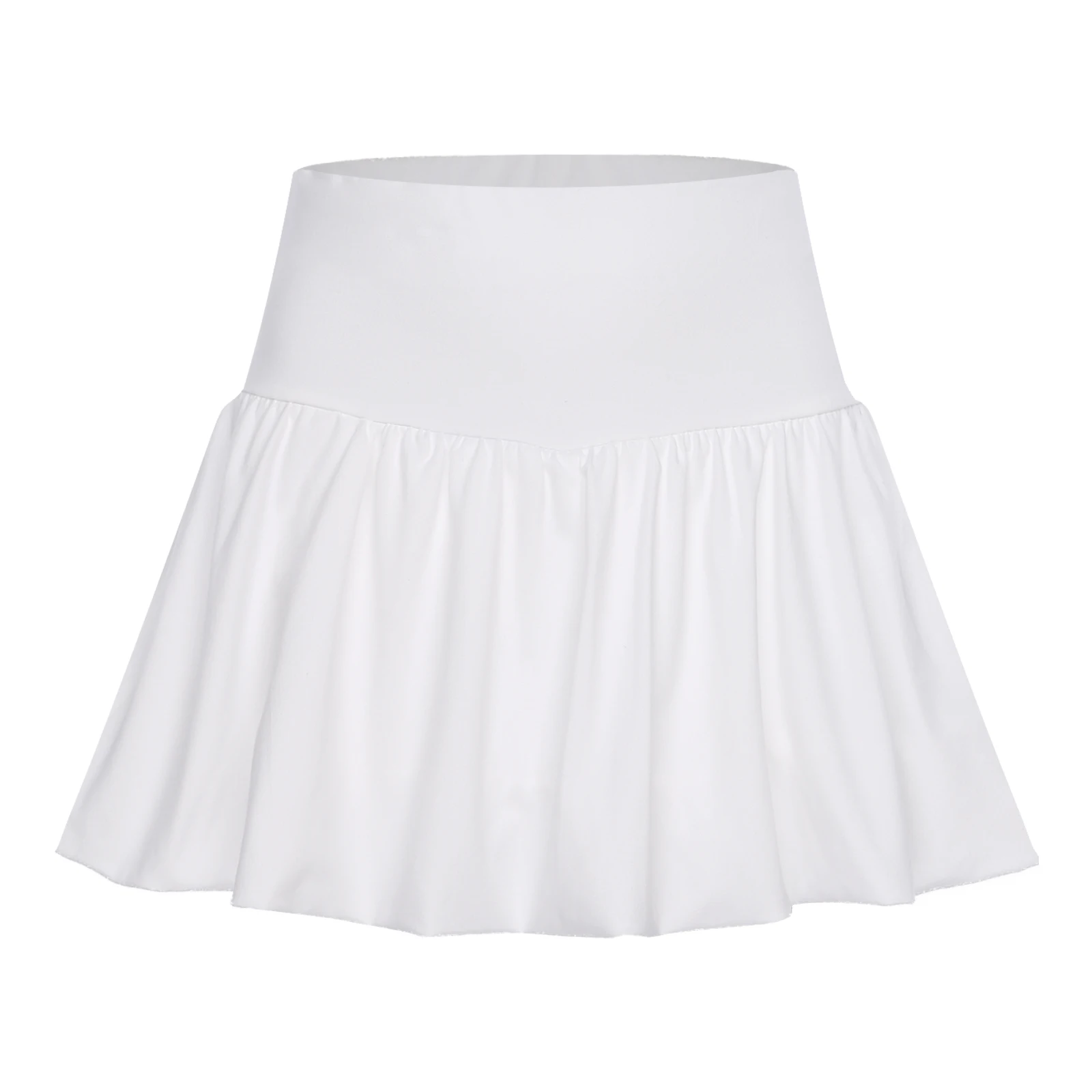

Womens High Waist Puff Skirt Elastic Waist Built-in Safety Shorts Bubble Skirt Fashion Solid Casual Skirt for Daily Holiday