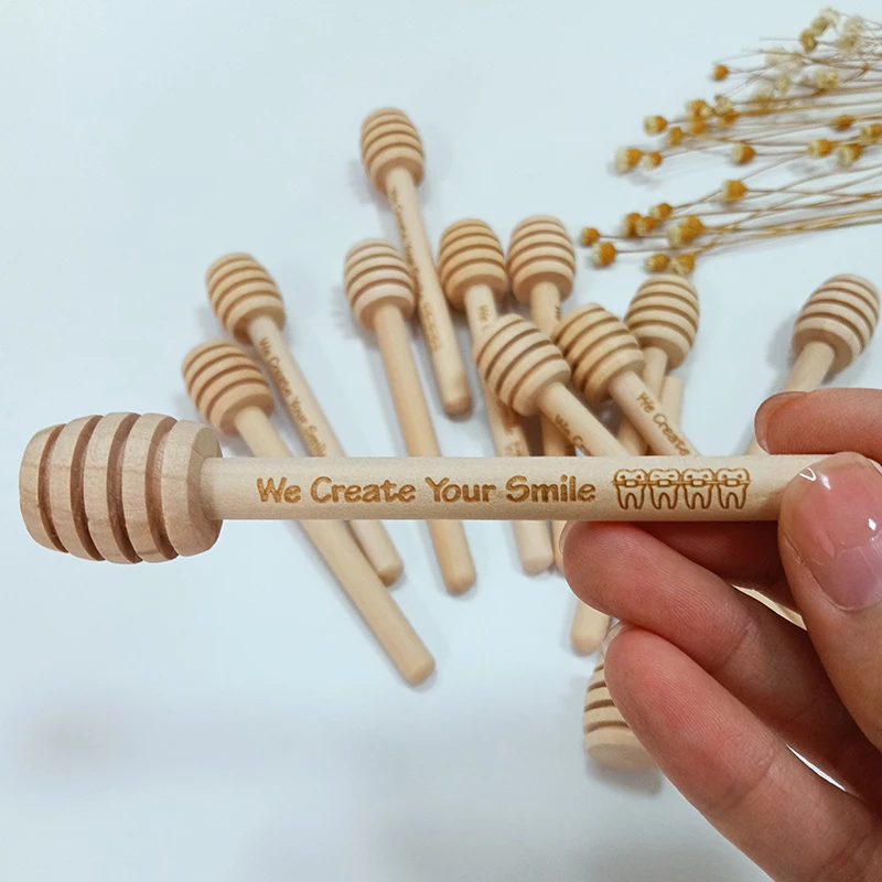 Custom Engraved Honey Dipper Personalized Honey Stick Wooden Spoon Wedding Party Favor Wedding Souvenirs For Guest Spoon Dipping