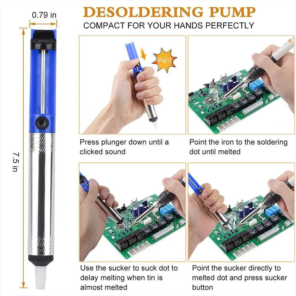 60W Soldering Iron Kit – Adjustable Temperature, 15-in-1 Set, EU Plug, DIY Repair Tools. 4