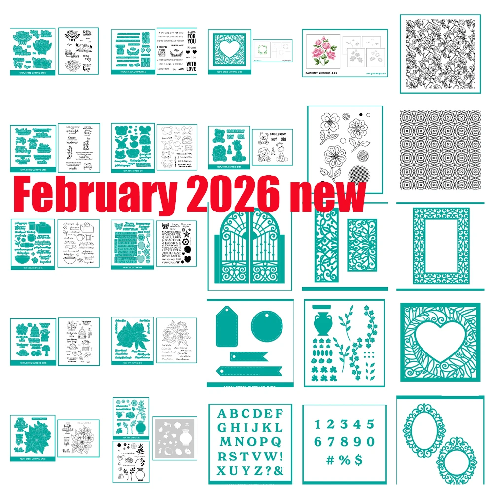 

Ornate Frame Peonies Birthday Metal Cutting Dies Stamps and Stencils for DIY Scrapbooking Handmade Photo Album February 2026 New