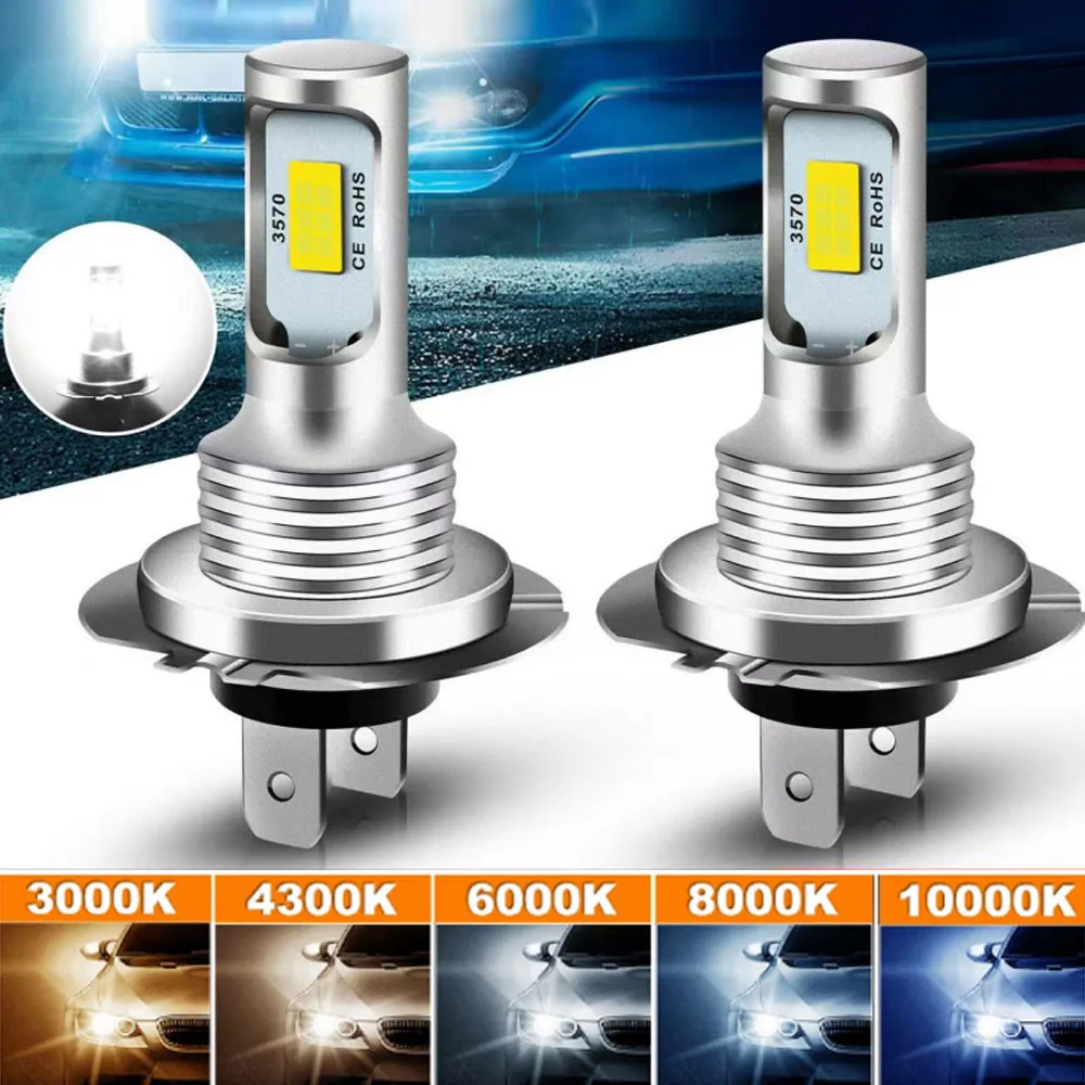 2Pcs Super Bright H7 H4 Led Car Fog Light H11 H8 H9 H16 Headlight 9005 9006 Hb4 H1 H3 Led Lamps Driving Running Light 6500K 12V