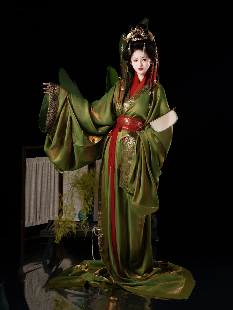 

anchi Xiangliu Hanfu Warrobe Gold Tead Silk Double Layer Spring Autumn Winter Fairy Aosphere Red een Color Chinese St...