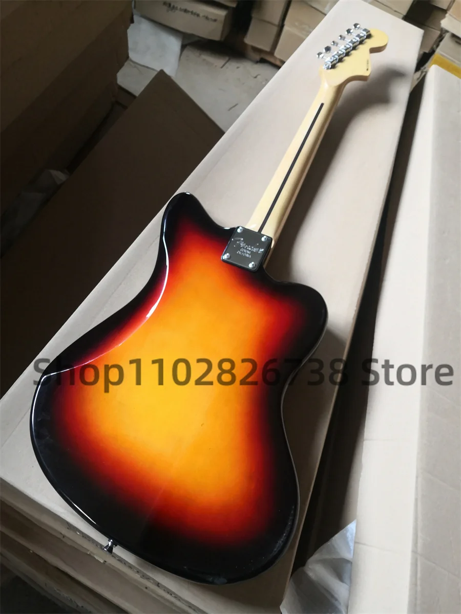 Left hand electric guitar Sunset Jagu body Rose wood fingerboard 22Frets red turtle shell board HH pickup big head maple neck