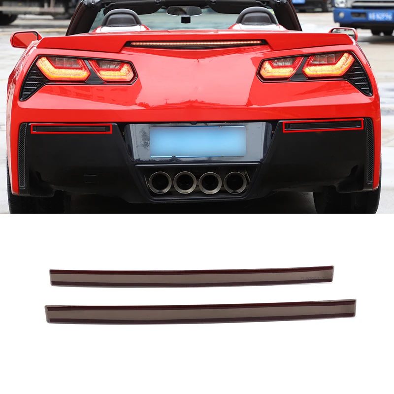 Smoky Black For Chevrolet Corvette C7 2014-2019 Rear Fog Lamp Taillight Decorative Protective Cover Trim Modified Accessories