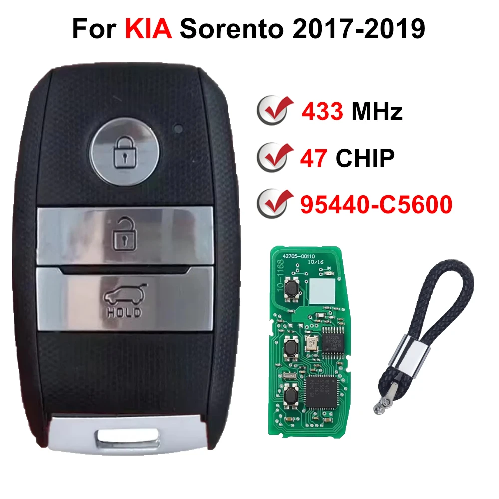 95440-C5600 433 MHz FSK NCF2951X HITAG 3 47 Chip Keyless Smart Car Key For Kia Sorento 2017 2018 2019