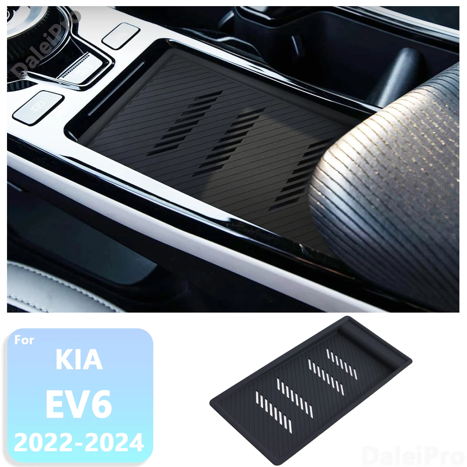 For KIA EV6 2022 2023 2024 Car Anti-Skid Mat Charger Panel Protective Pad Central Console Scratch-resistant Pad Car Accessories