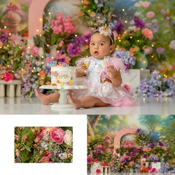 Dream Garden Backgrounds Cake Smash Kids Adult Photography Props Child Baby Decors Flowers Bloom Photo Backdrops