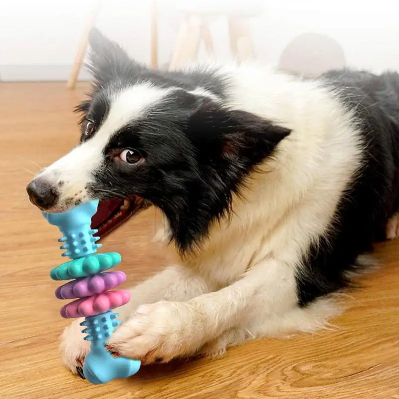 Dog Chew Toy Bone TPR Rubber Barbed Bone Shape Indestructible Dog Toy Natural TRP Dog Bone Shape Interactive Dog Toys Teething