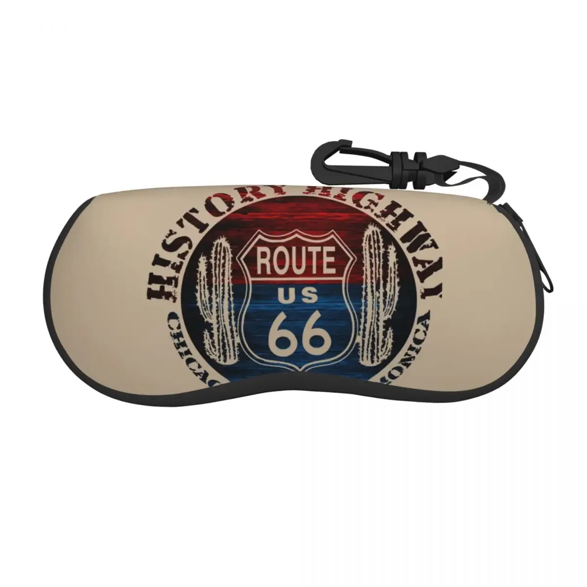 Route 66 The Great America Road Vintage Trip Perfect Gifts Eyeglass Glasses Case Men Women Soft Sunglasses Protective Pouch