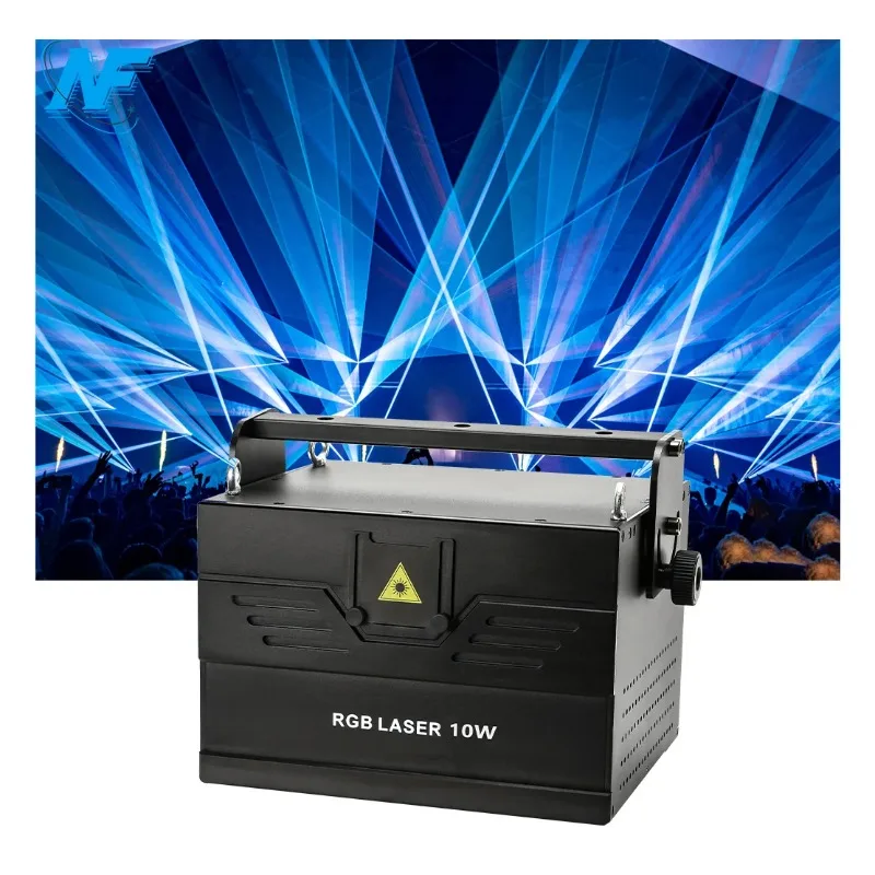 

Wedding Home Party Stage 10 Watt ILDA Control RGB Full Color Laser Dj Disco Equipment Stage Lights