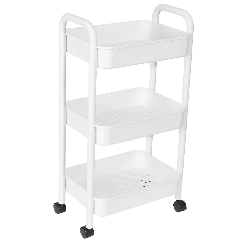 Plastic Movable with Handle Multi-Tier Rolling Cart Trolley Rolling Cart For Nursery Trolley Cart With Wheels Cart Organizer