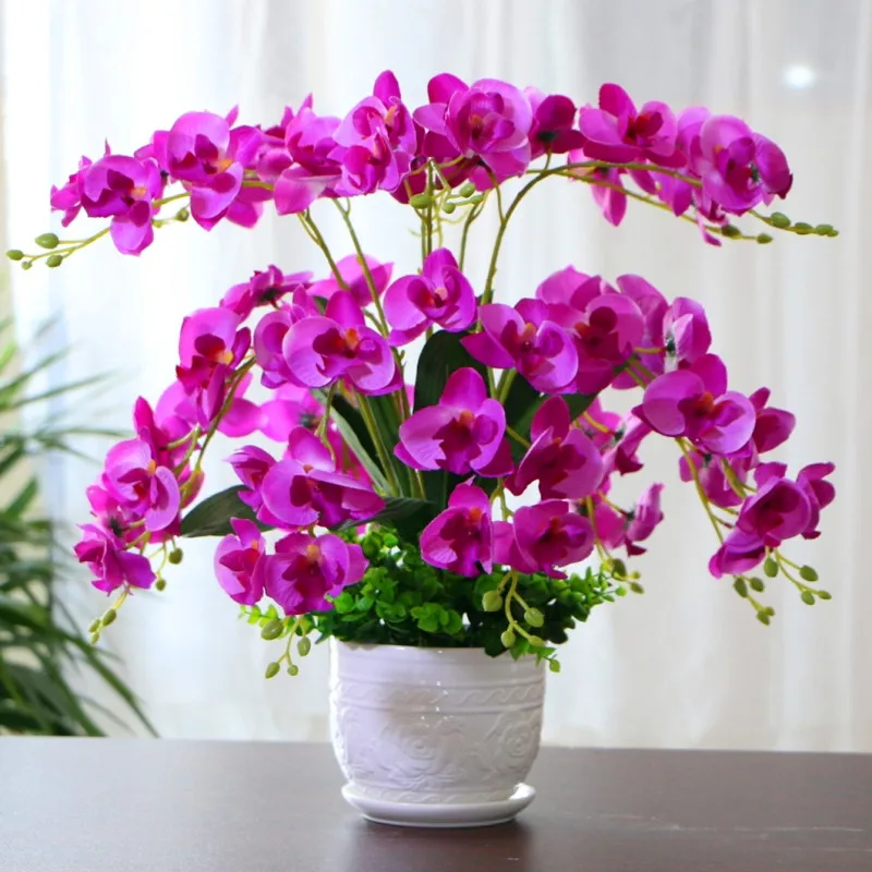 

Искусственные цветы орхидеи класса люкс 2023 года, новые, для гостиной, в большом горшке, с вазой, создающие ощущение высокого класса