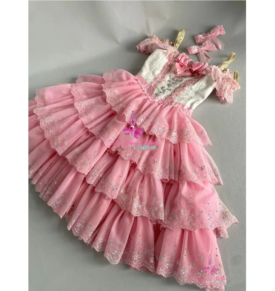 2024 New PROM variation tutu High-end private custom blue professional performance competition dress girl costume