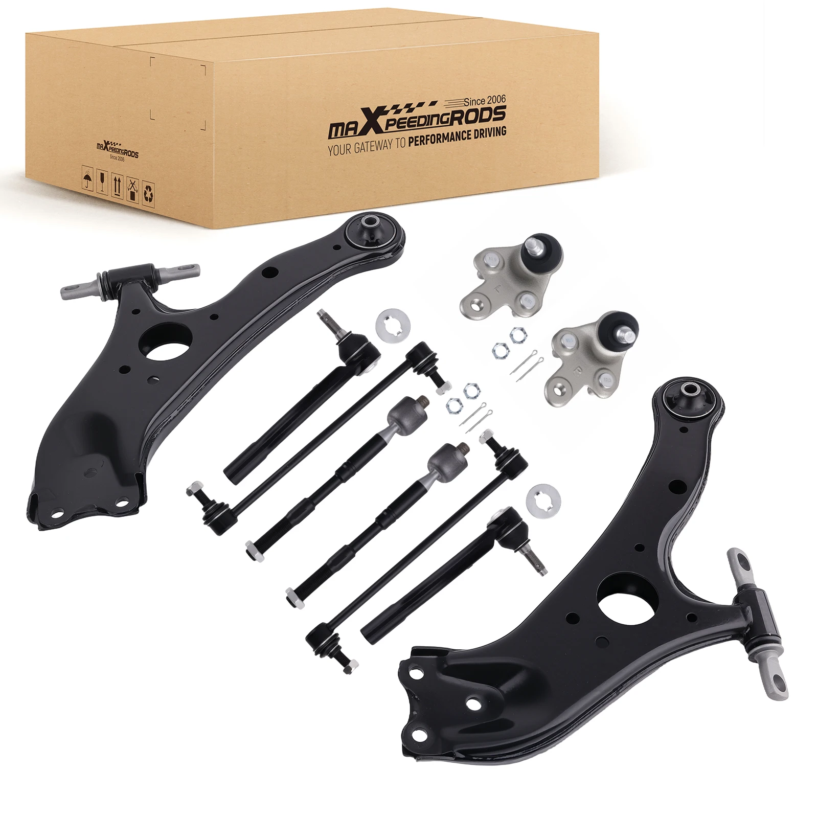 

8x Front Control Arms Sway Bar End Link Tie Rod End For Toyota Sienna 2011-2020 K622035 K622036 ES800998