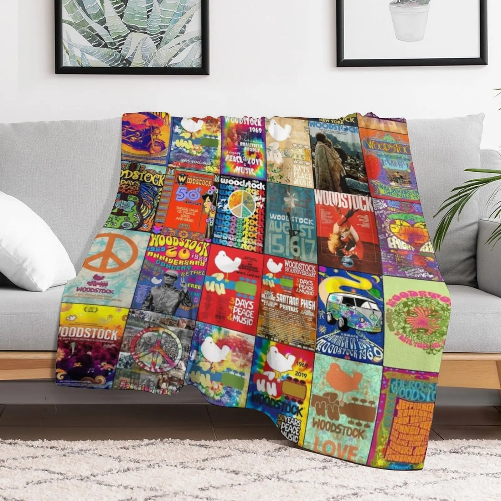 Woodstock Throw Blanket Furry Sofa Blankets