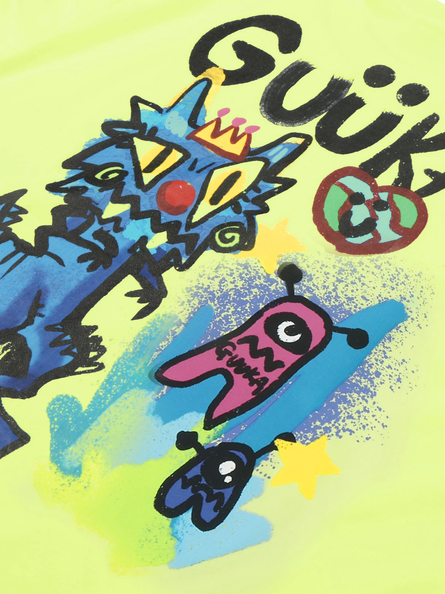 Guuka Fluorescent Yellow Heavyweight Long Sve Women's T-irt Pure Cotton Loose Fit Casual Sle Spring Season round Ne